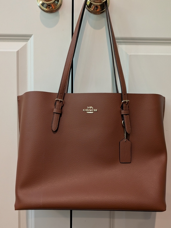 Coach Handbags - Coach Brown Pebbled Leather Tote with Gold Logo